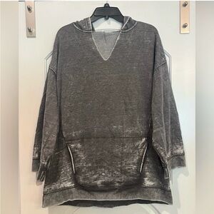 Free People Charcoal Burnout Hoodie-XS